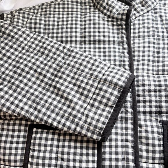 NWT FREE PEOPLE CHLOE BLACK WHITE GINGHAM OVERSIZED JACKET - Picture 6 of 12